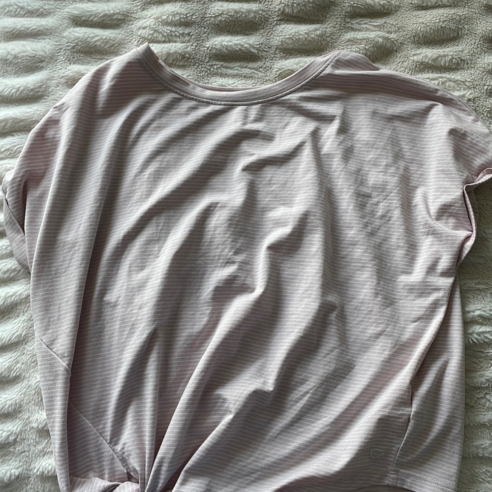 Gap pink and white striped tee size S